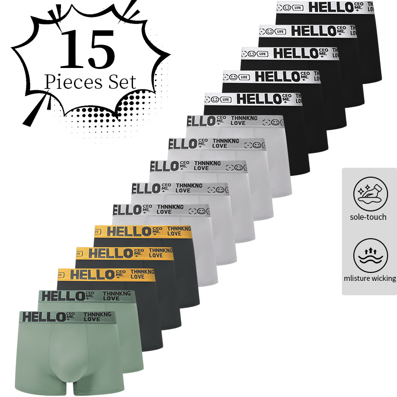 HELLO cinturón de hombre pantalones interiores de cintura media antibacterianos respirables y cómodos para la piel fabricantes de pantalones planos para hombres al por mayor