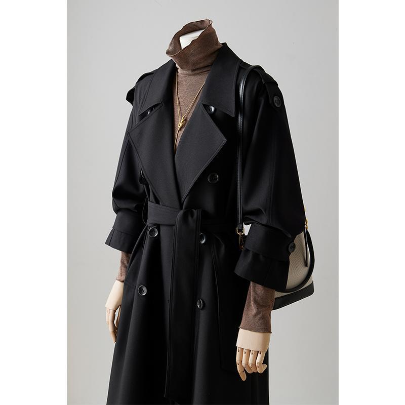 Yang Wang Fashion Coat Women's Loose Elegant Spring and Autumn Trendy Double-breasted Belt New British Korean Style