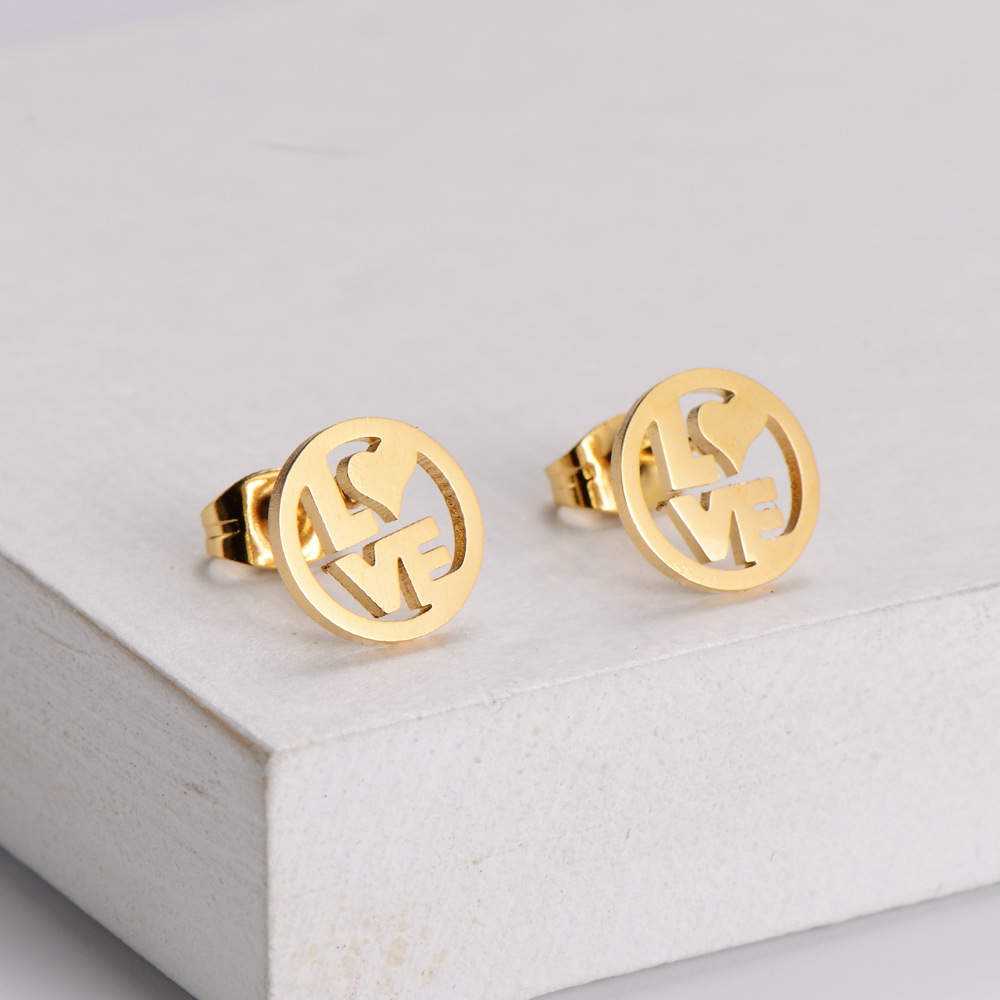 love series LOVE letters inlaid with rhinestones Christmas exquisite all-match Korean style