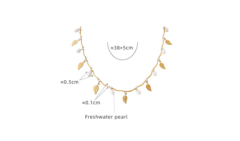 Sweet Star Leaves Shell Artificial Pearl Titanium Steel Necklace Plating Stainless Steel Necklaces