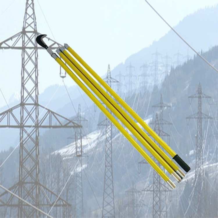 Изолированный крючковый нож для работы на линиях высокого напряжения с 4 секциями, крючковый нож для удаления препятствий длиной 6 м, нож для резки иностранных предметов, операционный стержень.
