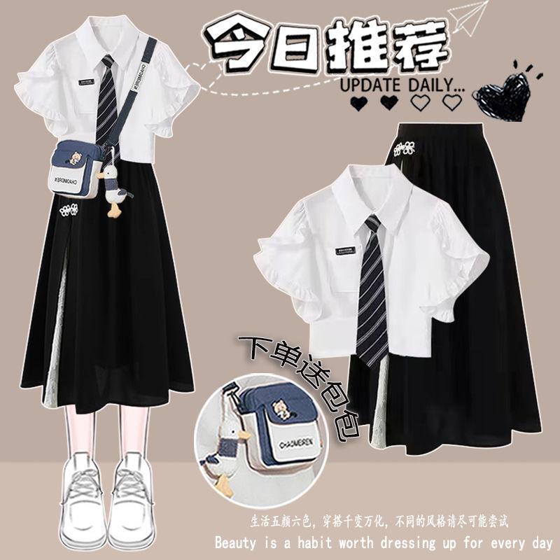 College Style Jk Uniform Suit Skirt Girl Summer Dress 2025 New Junior High School and High School Student New Chinese Style Skirt