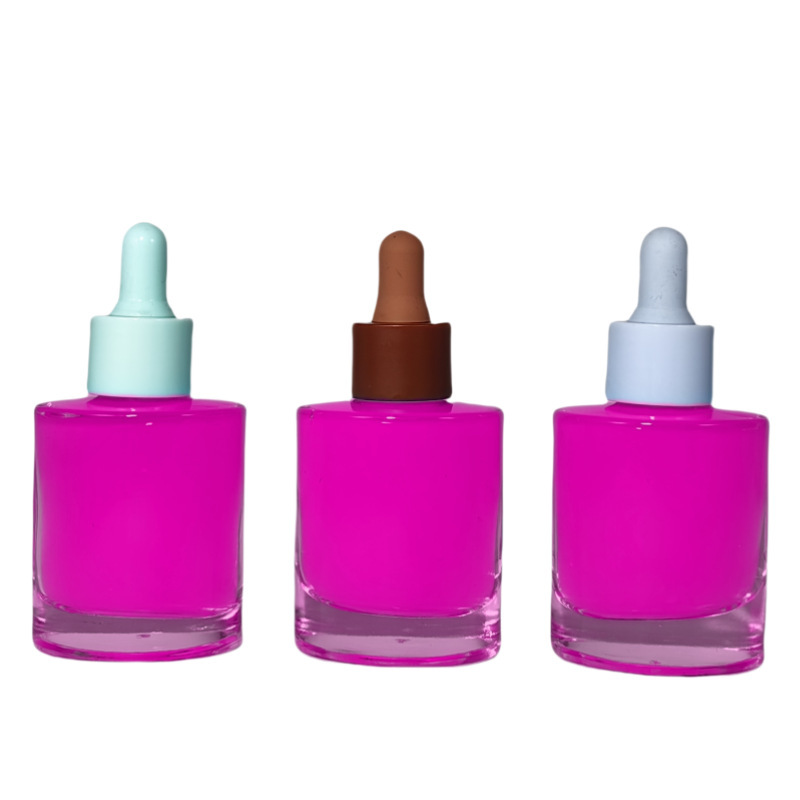 工場在庫 30ml フラットスクエアリキッドファンデーションガラスボトル 50ml プレスフラットボトル ボールキャップ エッセンス詰め替え|undefined