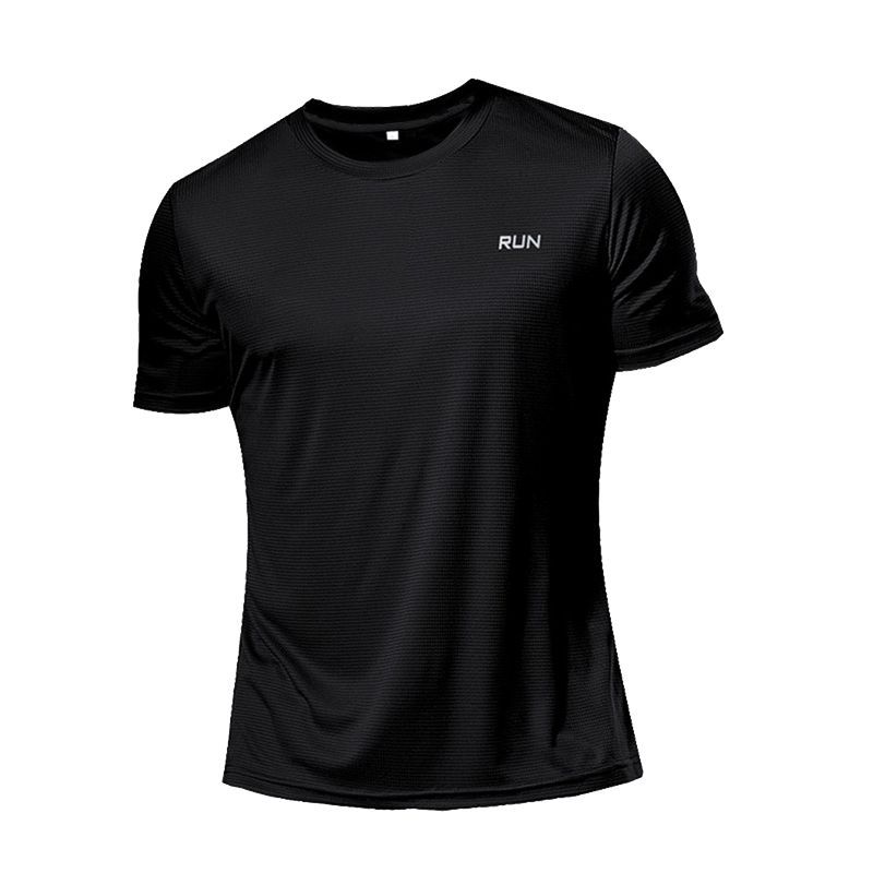 Venta caliente transfronteriza maratón seda de hielo correr camiseta de secado rápido transpirable hombres y mujeres sueltos deportes camisetas de manga corta fitness verano
