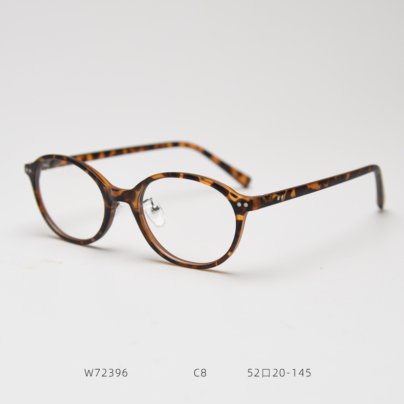 72396新型小楕円TR90軽近視眼鏡枠男女文芸復古平光鏡枠は度数を合わせることができる