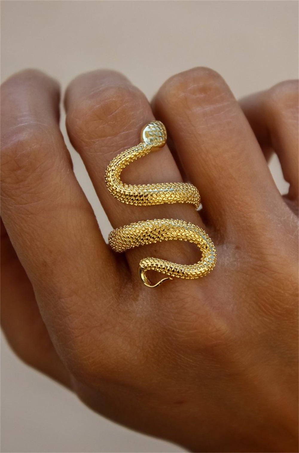 Daily, Street Occasion Copper Material Wholesale Simple Style Cool Style Snake Copper Plating Open Rings