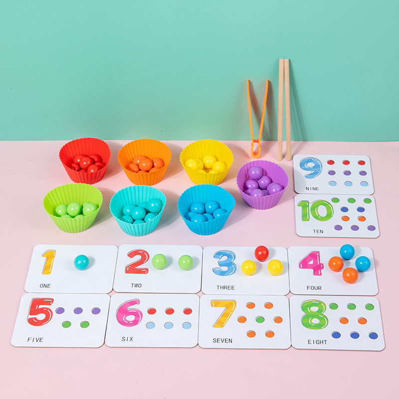 Digital cognitive round beads, chopsticks, training