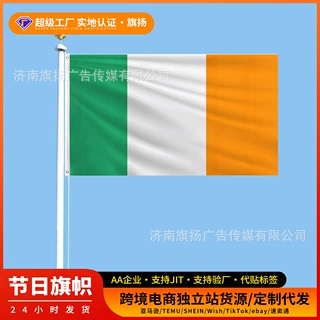 超工定制跨境2026圣帕特里克节大旗帜爱尔兰纪念旗手大旗帜三叶草