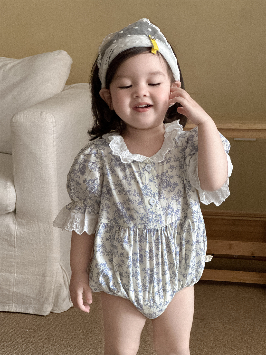 Ropa de verano con bolso floral de encaje para bebés, ropa fina para niños coreanos 2025, ropa de verano para bebés, mameleros para niñas image 7