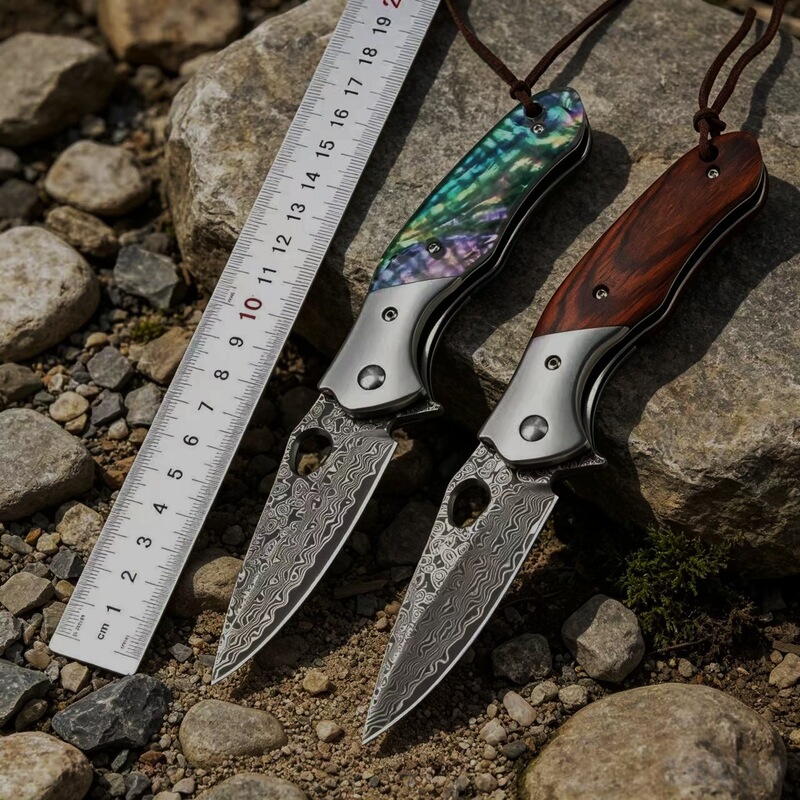 Damascus Folding Knife Edc Folding Knife Vg10 Steel Core Colorful Shell/Rosewood Outdoor Folding Knife Pocket Knife Multi-Functional Knife Damascus Folding Knife Edc Folding Knife Vg10 Steel Core Colorful Shell/Rosewood Outdoor Folding Knife Pocket Knife Multi-Functional Knife