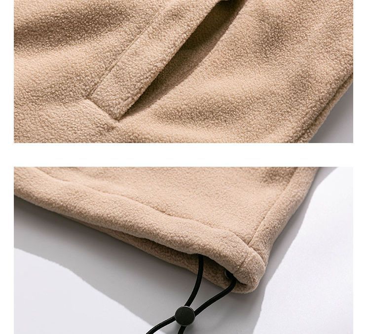 Nouvelle veste en laine d'agneau, sweat à capuche en polaire pour homme, col montant automne et hiver, polaire polaire, veste décontractée pour étudiant pour vêtements d'extérieur_voghion.com