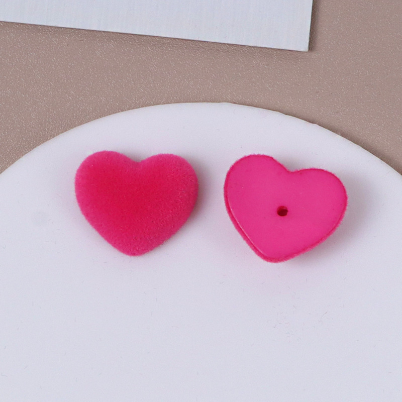 甘くて多用途なカラフルなぬいぐるみハーフホールラブハート DIY ジュエリーイヤリングヘアアクセサリー携帯電話ケースパッチアクセサリー|undefined