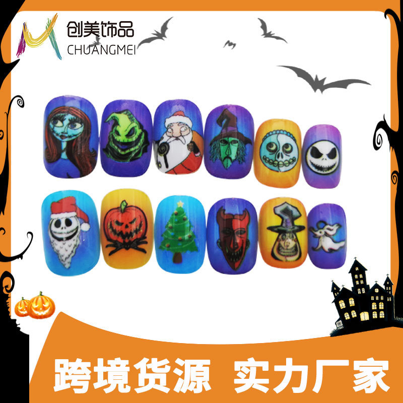 Halloween Kidsren's Fake Nails, Finished Nail Art Pieces, Removable Nail Patches, Two-minute Manicure, Adhesive Backing, Wearable Nails Halloween Kidsren's Fake Nails, Finished Nail Art Pieces, Removable Nail Patches, Two-minute Manicure, Adhesive Backing, Wearable Nails