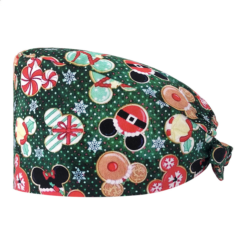 Venta caliente de Europa y América Mickey casquillo de la enfermera médico tapa de impresión de algodón puro sombrero de trabajo de exportación de comercio exterior en la acción al por mayor