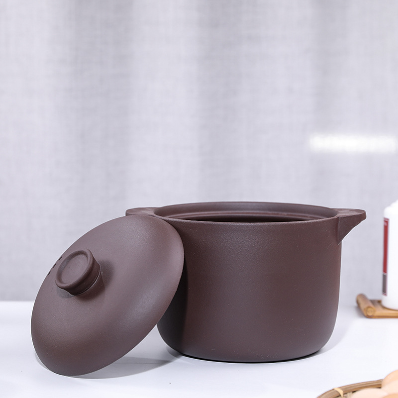 2F宜興紫砂鍋大號燉湯煲家用明火燃氣電陶爐高溫不炸無釉無塗層砂