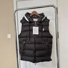 高級版レターキャップジッパー付きコットンジャケット カップル向け 秋冬 男女兼用 保温性のあるトレンドブランド 厚手フード付きベスト