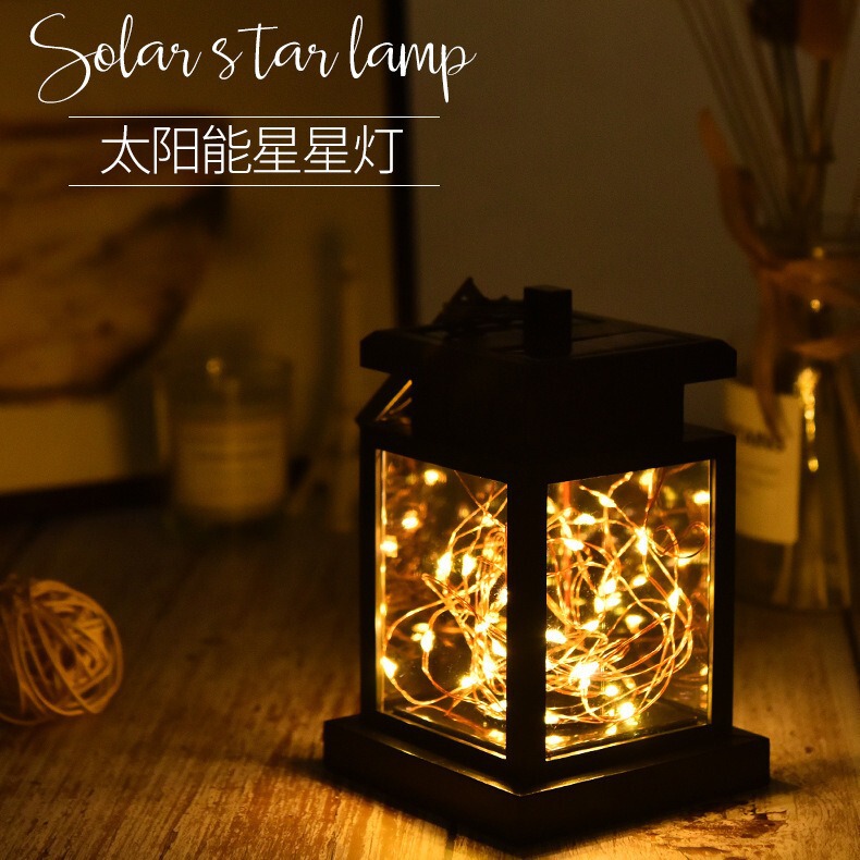 2026 New Model Cross-Border Outdoor Solar Candle Light for Garden Terrace Decoration Landscape Light Double-Panel Small Palace Lantern