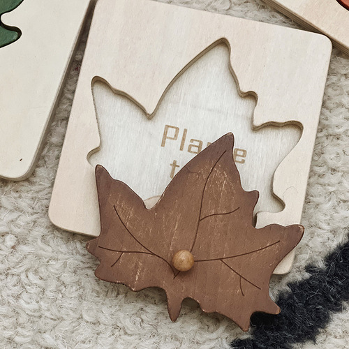 Manufacturer Montessori leaf panel puzzle Montessori early education kindergarten teaching aids three-dimensional hand grasping puzzle wholesale
