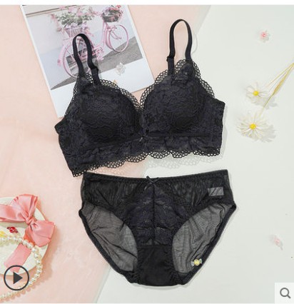 2102 ropa interior de las mujeres pequeño pecho grande push up puro deseo no anillo de acero colección de mama ropa interior de encaje lindo sujetador traje