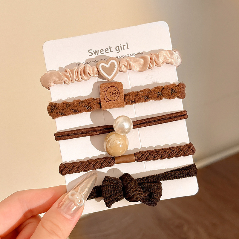 Cuerdas de cabello de alta elasticidad sin costura, anillo de cabello de cola de caballo, cuerdas de cabello de correa femenina, cuerdas de cabello de bola simple, cubierta de cuero cabelludo