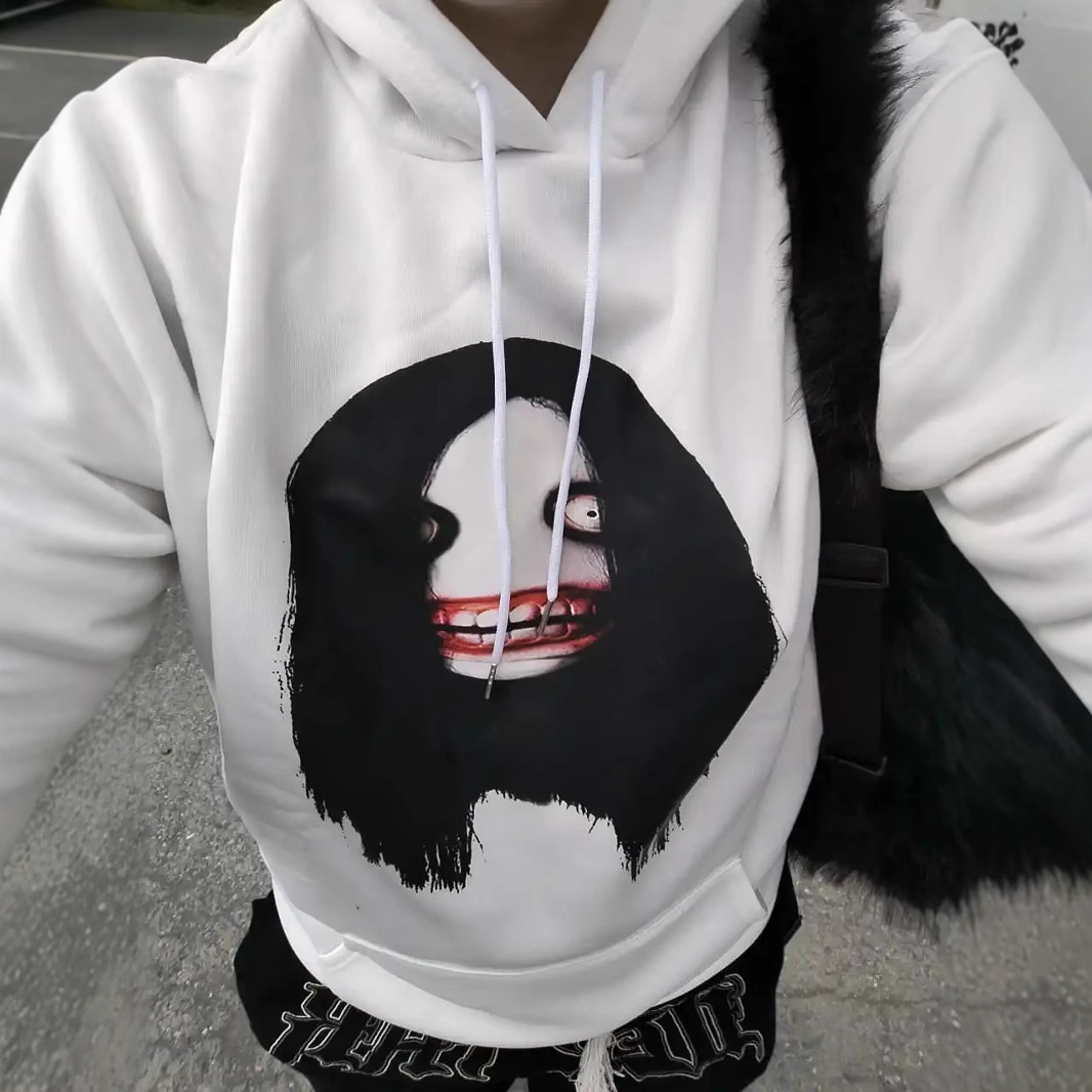 Felpa con cappuccio da uomo, primavera autunno, ampia, girocollo, casual, semplice, stampata, a maniche lunghe_voghion.com