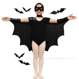 儿童披风翅膀黑色蝙蝠翼头带面具吸血鬼翅膀男孩女孩表演服装