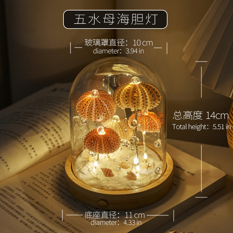 貝海胆ナイトライトガラスカバー完成品 DIY 材料パッケージチームビルディング活動のお供誕生日ギフト装飾品|undefined