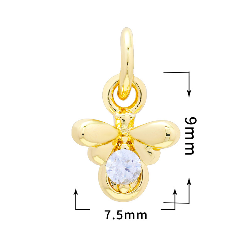 Zircon Inlay Material 1 Piece Copper Zircon Star Moon Heart Shape Pendant Charms Bracelets Earrings