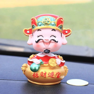 Shaking Head God of Wealth Car ornaments - s024-shaking-head-of-head-god-of-wealth-lucking-money-into-treasure-no-trace-glue