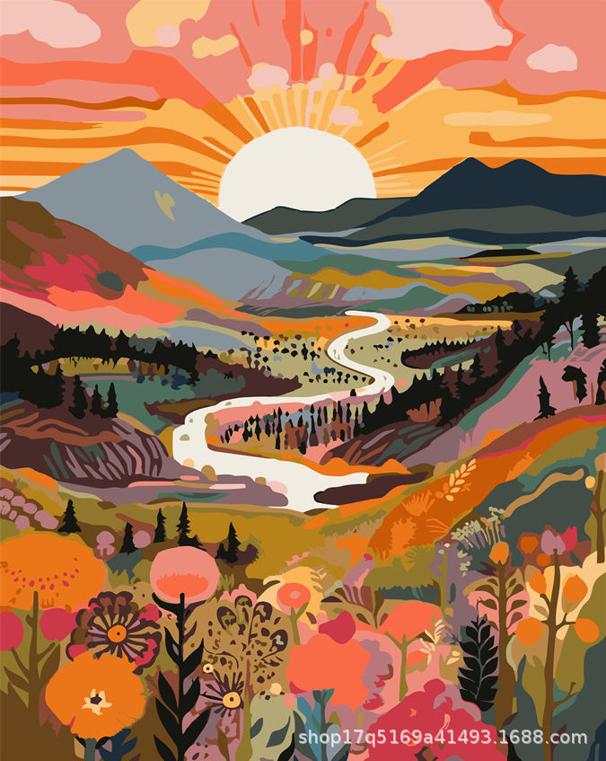 Pintura al óleo digital DIY pintura al óleo hecha a mano para colorear lona núcleo de pintura acrílica serie de estilo explosivo al por mayor y al por menor