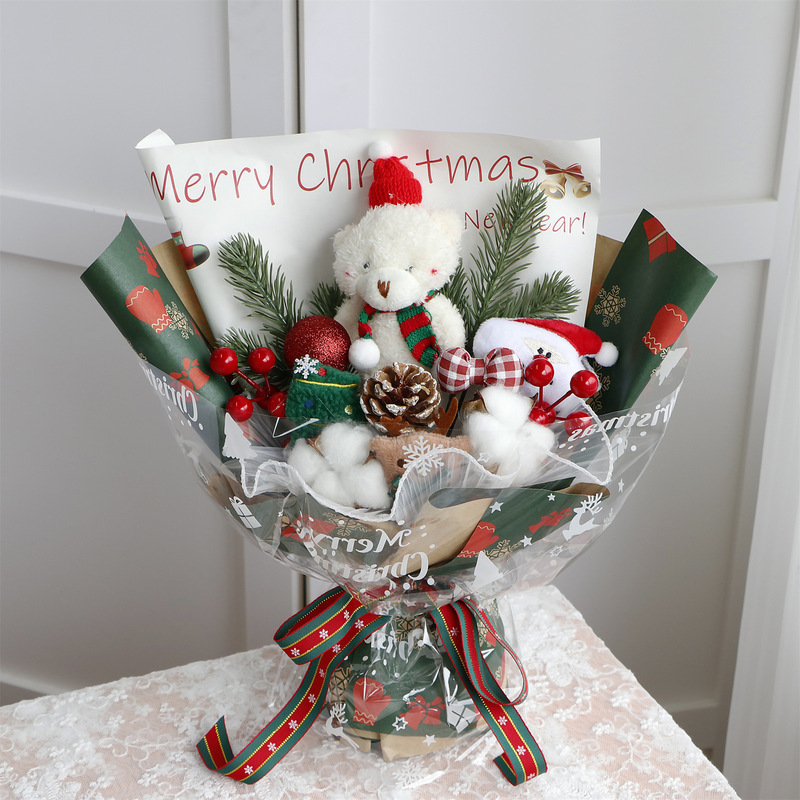 クリエイティブクリスマスプレゼントクリスマス熊人形花束女の子彼女誕生日プレゼント平安夜完成品|undefined