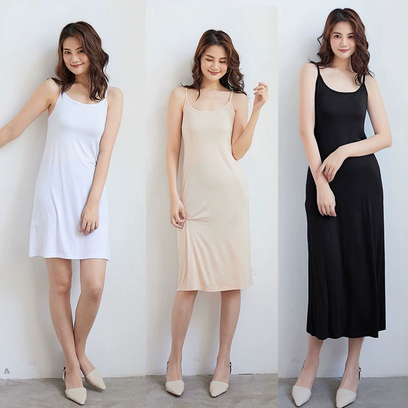 Жилет с нижней юбкой из модала больших размеров, женская летняя тонкая нижняя юбка с защитой от воздействия, платье средней длины