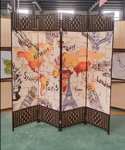 中国風のシンプルなスクリーンパーティション壁屏風リビングルーム寝室ブロッキングシンプルモダンな折りたたみモバイル布バリアホーム