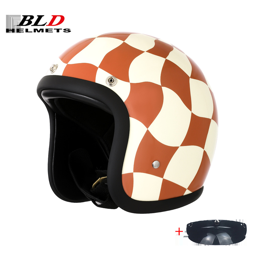 Bld Cross-Border Supply of Electric Vehicle Motorcycle Helmets Lightweight Helmets Unisex Retro Cruise Helmets