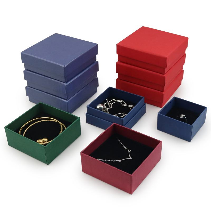 多色牛皮纸首饰盒包装盒可定制logo天地盖戒指盒项链盒饰品包装盒