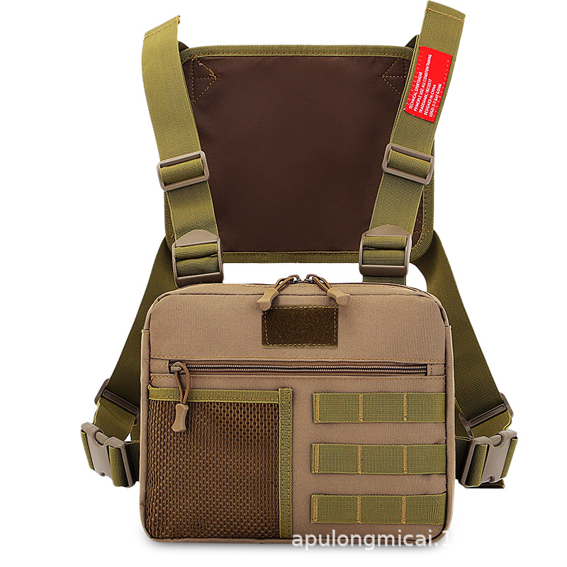 2025 nuevo chaleco funcional bolsa de chaleco de camuflaje para hombres mochila táctica de Camping ropa de trabajo motocicleta bolsa de pecho para hombres al por mayor