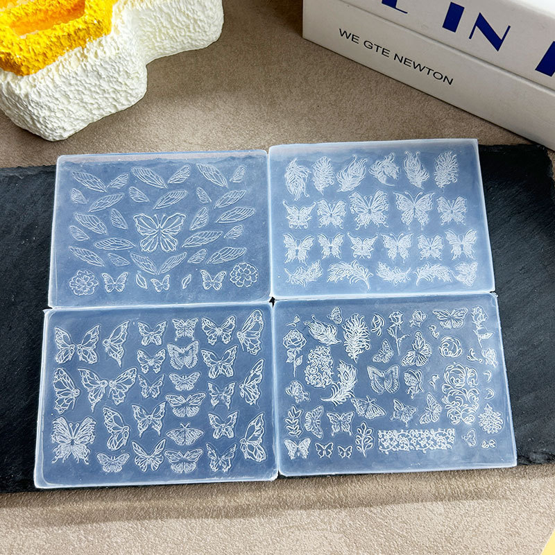 ins新款网红美甲立体浮雕雕花复古欧式西米亚DIY美甲装饰高透模具|undefined