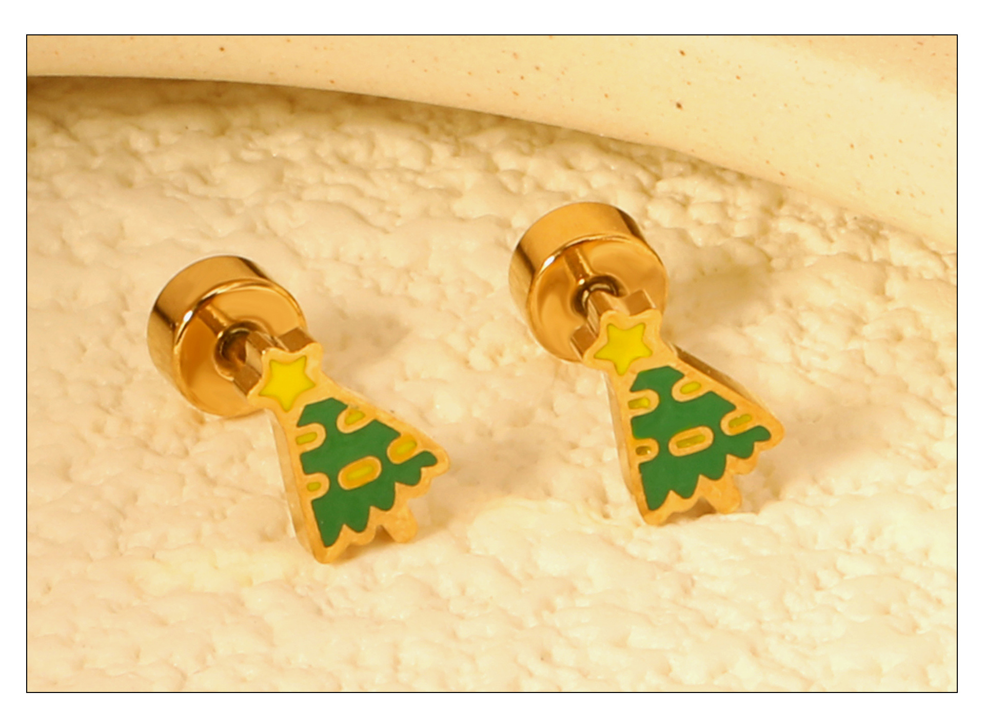 304 Stainless Steel Material Christmas Festival 1 Pair Christmas Elegant Lady Simple Style Snowflake Plating 304 Stainless Steel Ear Studs