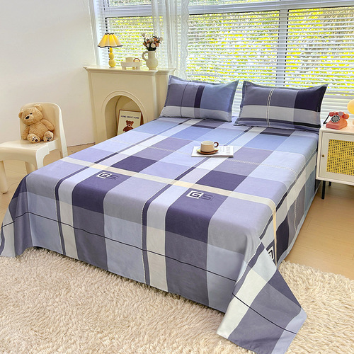 Pure Cotton Thick Flocked Four-Piece Set Washable Cotton Bedding Set for Student Dormitory Three-Piece Set Bedding Set Four-Piece Set