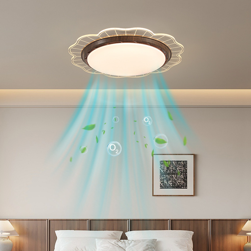 Lámpara Ventilador de Techo Sin Aspas Invisible 461L de Cobre y Acrílico, para Dormitorio y Restaurante image 1