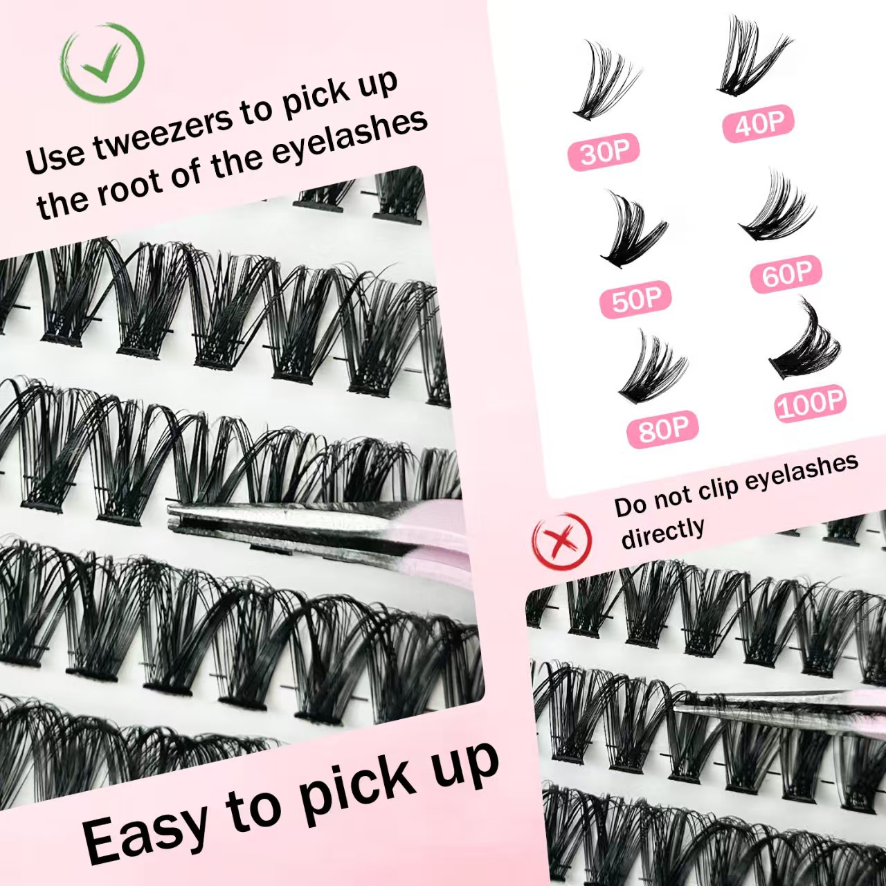 Cross-border DIY segmentación de pestañas conjuntos de pestañas falsas BOND y SEAL extensiones de pestañas de longitud mixta de pelo suave