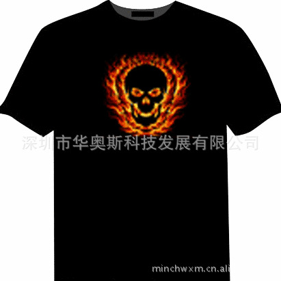 无线多功能触摸开关发光T恤抖音同款声控电音电池网红衣服闪光led