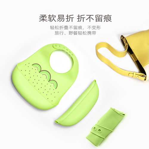 Manufacturer's silicone bib baby food bib bib food bag children's saliva towel waterproof saliva bag no-wash large size