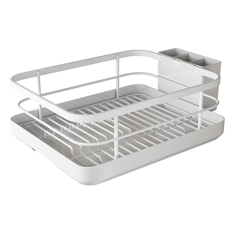 Multi-funcional plato drenaje estante de cocina plato de almacenamiento estante encimera drenaje rack hogar integrado