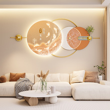 新款千鸟格客厅挂画LED发光装饰画壁画石来运转高级感民宿酒店墙