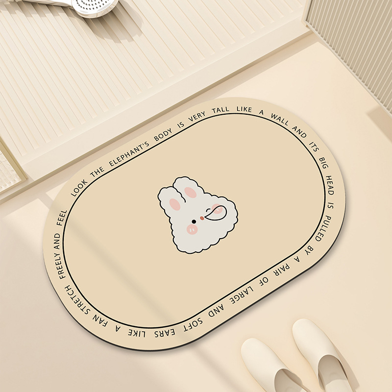 Bathroom Floor Mat Toilet Door Cross-border Non-slip Foot Mat Toilet Entry Diatom Mud Absorbent Mat Quick-drying Cartoon Home