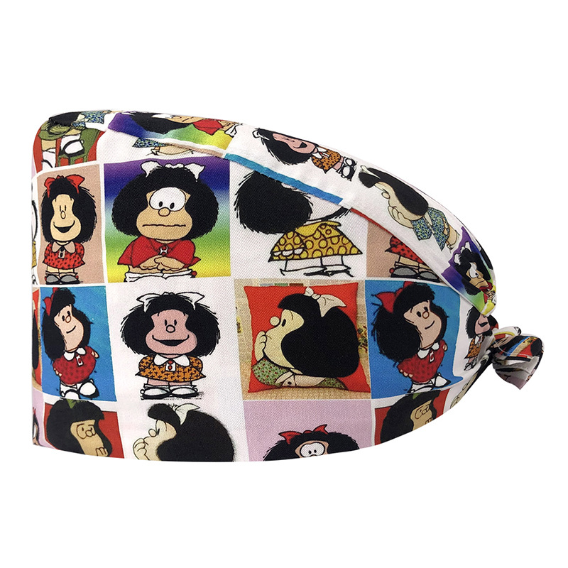 Venta caliente de Europa y América Mickey casquillo de la enfermera médico tapa de impresión de algodón puro sombrero de trabajo de exportación de comercio exterior en la acción al por mayor