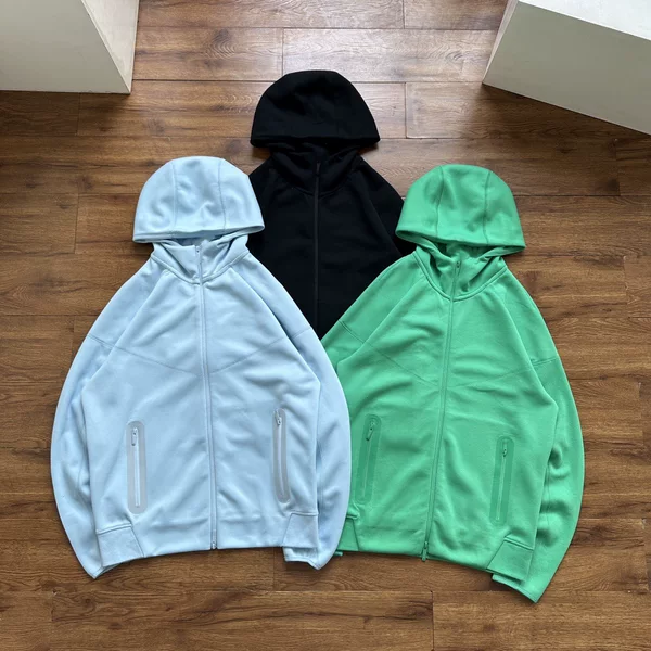 24 years cross-border men's spring and autumn new zipper hooded three-color casual coat printed sports running sweater tide