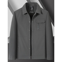 设计师原创春秋季男式高端轻奢夹克加肥加大码轻商务男士时尚工装