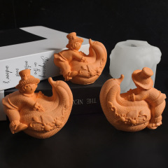 感恩节趴南瓜小丑蜡烛模具DIY小丑趴南瓜丰收节石膏摆件硅胶模具